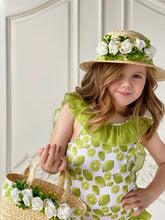 Load image into Gallery viewer, Piccola Speranza Floral Straw Hat - Lime