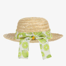 Load image into Gallery viewer, Piccola Speranza Floral Straw Hat - Lime