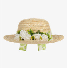 Load image into Gallery viewer, Piccola Speranza Floral Straw Hat - Lime