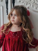 Load image into Gallery viewer, Noelle Red Tulle Embellished Bow Hair Clip