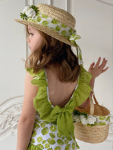 Load image into Gallery viewer, Piccola Speranza Floral Straw Hat - Lime