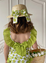 Load image into Gallery viewer, Piccola Speranza Floral Straw Hat - Lime