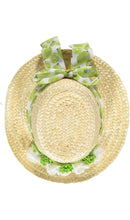 Load image into Gallery viewer, Piccola Speranza Floral Straw Hat - Lime