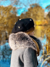 Cargue la imagen en el visor de la galería,Anna Fur Collar Scarf with Ribbon Tie