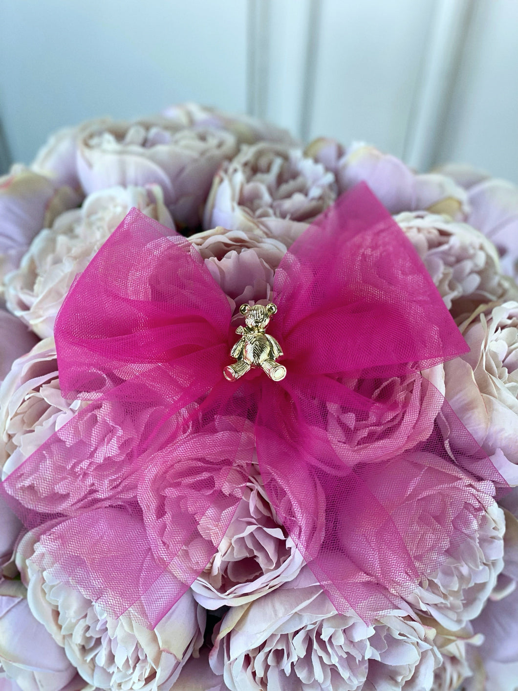 Anastasia Tulle Bow in Raspberry - Hair Clip